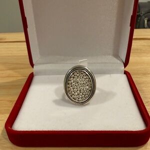 Peruvian Silver Oval Ring with Piña 1000 Accent – Adjustable, NWOT